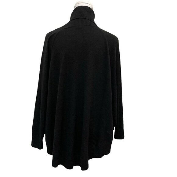 Talbots Lambswool Blend Dolman Sleeve Relaxed Turtleneck Sweater Black size S/M - Picture 5 of 7